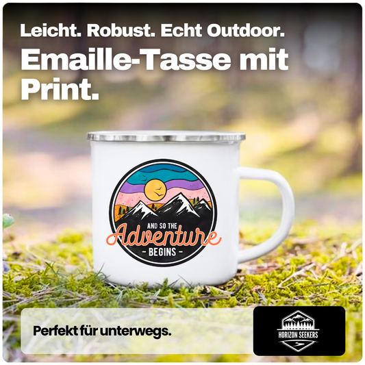 Emaille-Camper-Tasse – Leicht, robust & gemacht für echte Lagerfeuer-Momente
