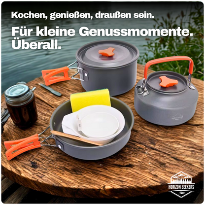 Camping-Kochset 7-teilig – Leicht, robust & ultrakompakt für dein Outdoor-Abenteuer
