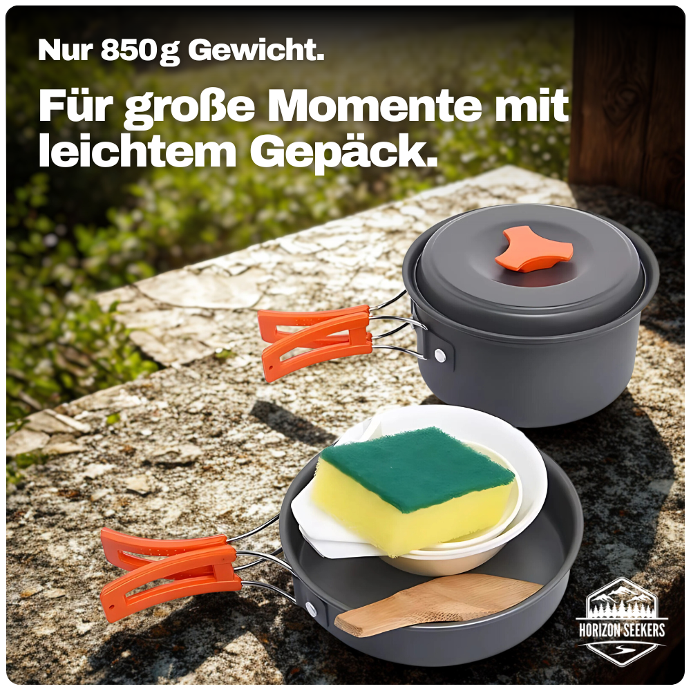 Camping-Kochset 7-teilig – Leicht, robust & ultrakompakt für dein Outdoor-Abenteuer
