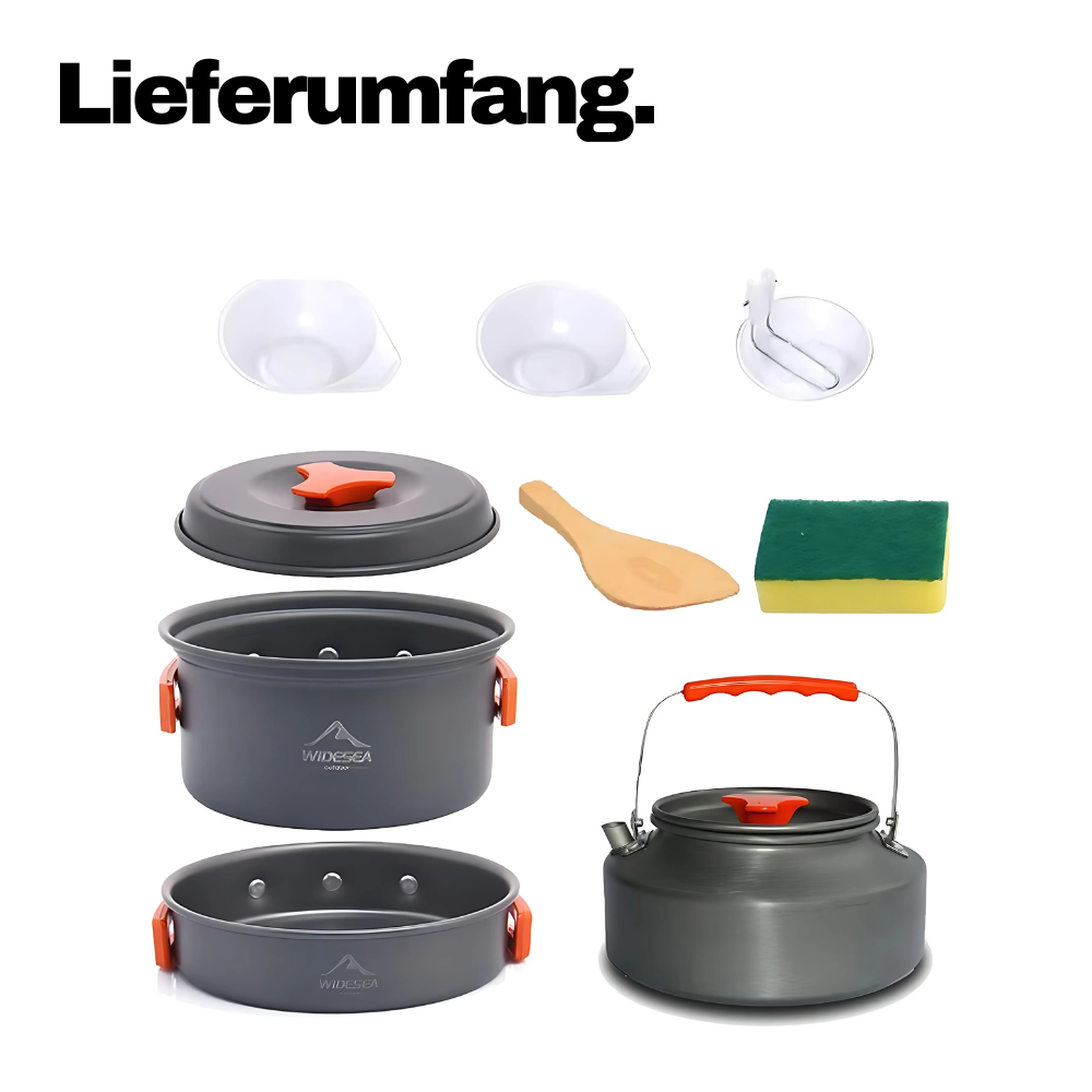 Camping-Kochset 7-teilig – Leicht, robust & ultrakompakt für dein Outdoor-Abenteuer
