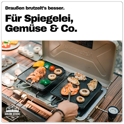 Faltbare Camping-Grillplatte – Antihaft, kompakt & ideal für dein Outdoor-Menü