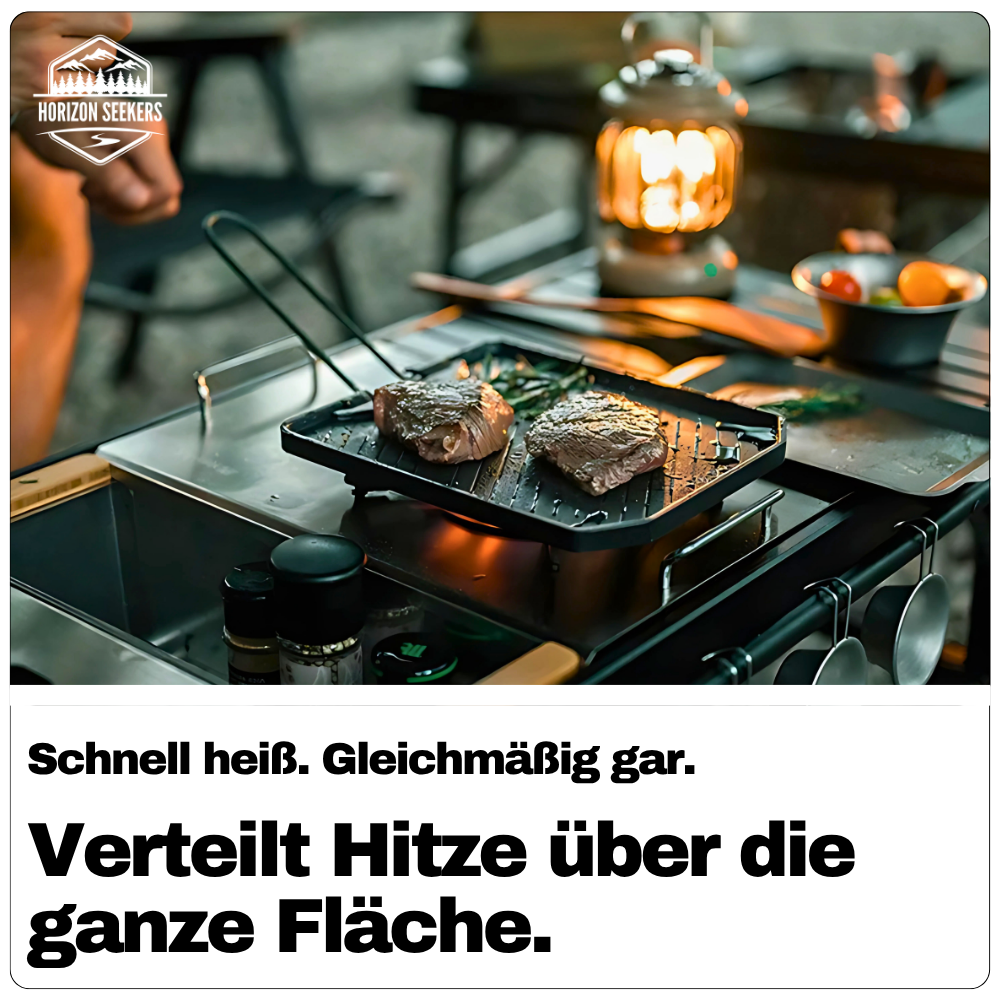 Faltbare Camping-Grillplatte – Antihaft, kompakt & ideal für dein Outdoor-Menü