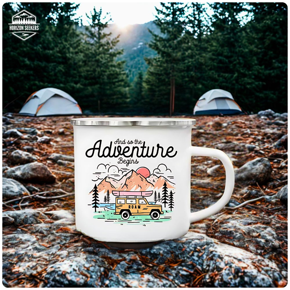 Emaille-Camper-Tasse – Leicht, robust & gemacht für echte Lagerfeuer-Momente