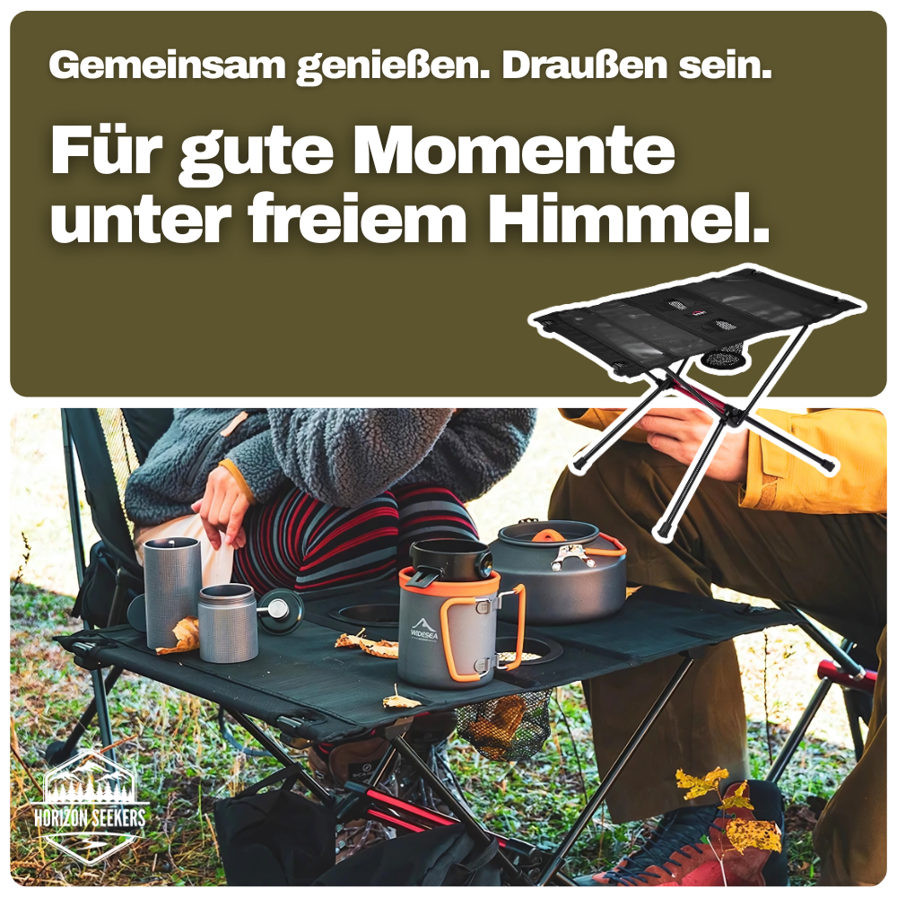 Faltbarer Campingtisch – Schnell aufgebaut, stabil & wetterfest für unterwegs
