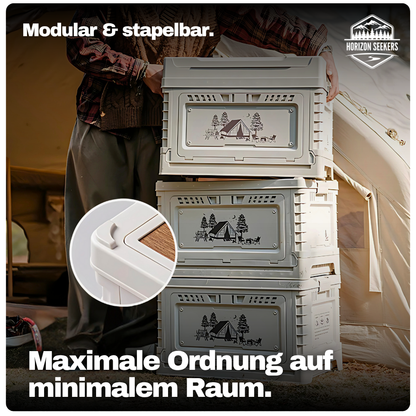 Faltbare Campingbox mit Tischfunktion – Robuste 2-in-1 Lösung für Vanlife & Outdoor-Abenteuer