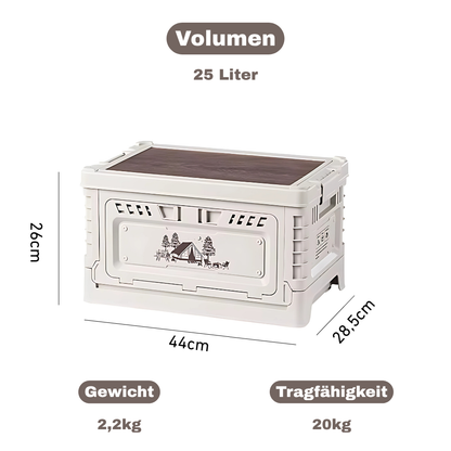 Faltbare Campingbox mit Tischfunktion – Robuste 2-in-1 Lösung für Vanlife & Outdoor-Abenteuer